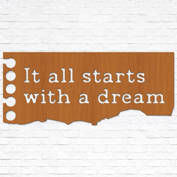 Motivačná tabuľka pre deti - It all starts with a dream