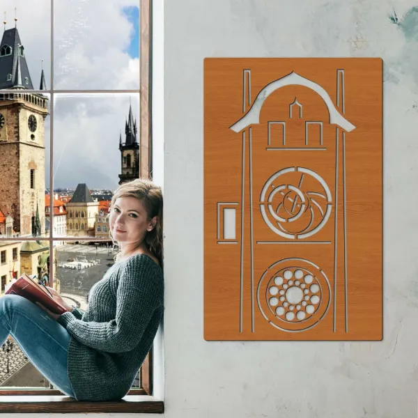 Drevený obraz - Orloj, Praha