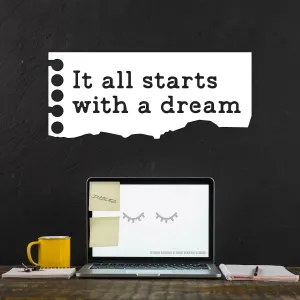 Motivačná tabuľka pre deti - It all starts with a dream