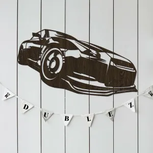 Drevená nálepka na stenu - Nissan GT-R