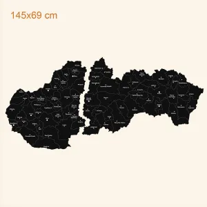 Korková mapa Slovenska - Okresné a krajské mestá