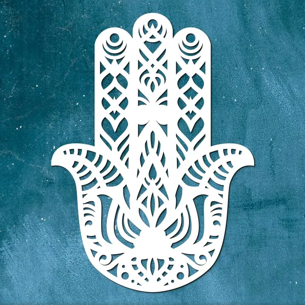 Drevená dekorácia na stenu - Hamsa