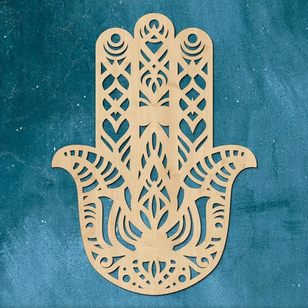 Drevená dekorácia na stenu - Hamsa