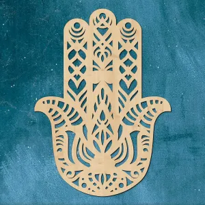 Drevená dekorácia na stenu - Hamsa