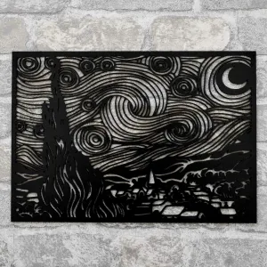 Drevený obraz Vincent van Gogh - Hviezdna noc