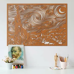 Drevený obraz Vincent van Gogh - Hviezdna noc