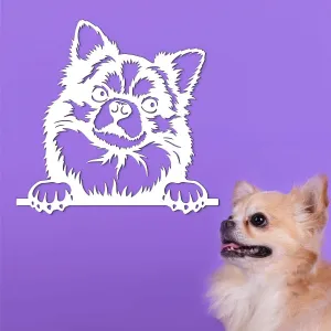 Drevená nálepka na stenu - Čivava