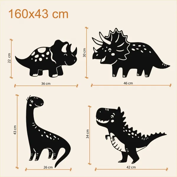 Nálepky na stenu do detskej izby - Hravé dinosaury