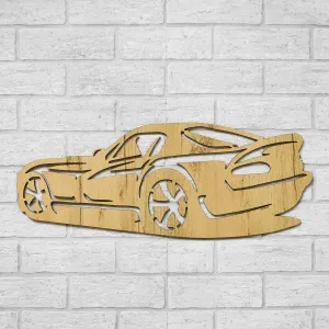 Drevená dekorácia na stenu - Auto Dodge Viper