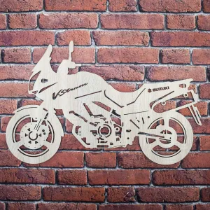 Drevená motorka na stenu - Suzuki V-Strom