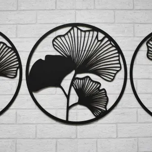 3-dielna drevená dekorácia - Ginkgo
