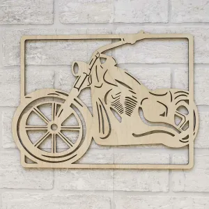 Drevený obraz na stenu - Motorka Chopper