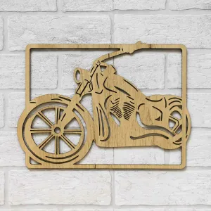 Drevený obraz na stenu - Motorka Chopper