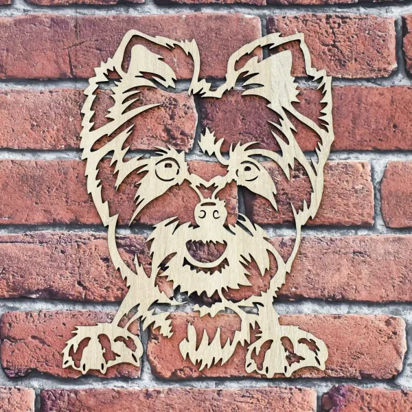 Drevený obraz psa na stenu - Yorkshire