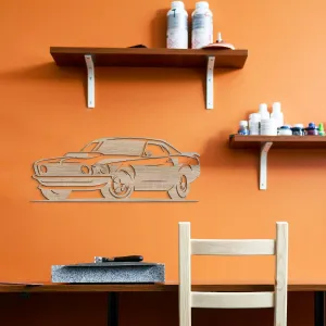 Drevený obraz auta na stenu - Ford Mustang