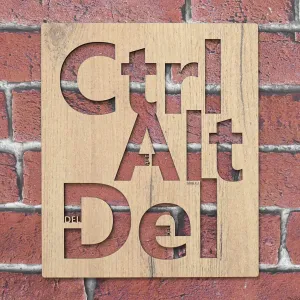 Drevený obraz do kancelárie - Ctrl Alt Del