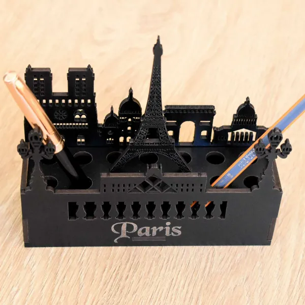 Drevený stojan na perá - Paríž