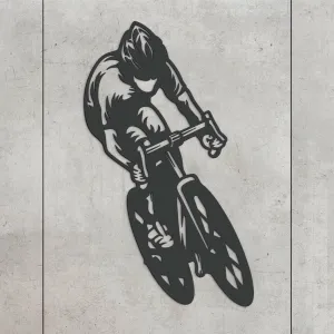 Drevená nástenná dekorácia - Cyklista