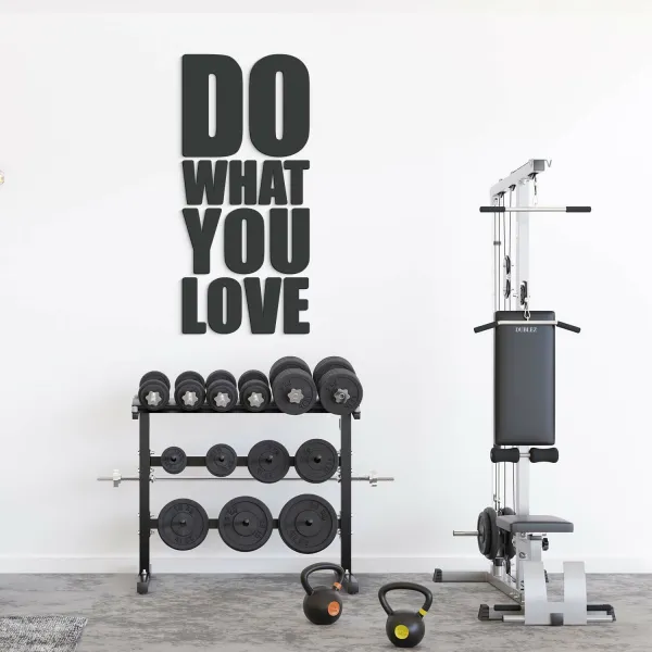 Drevená 3D nálepka na stenu - DO WHAT YOU LOVE