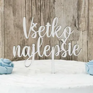 Drevený zápich do torty - Všetko najlepšie