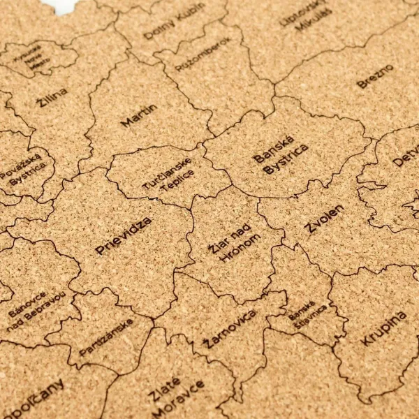 Korková mapa okresov Slovenska
