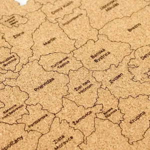 Korková mapa okresov Slovenska