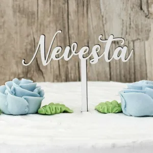 Drevený nápis na svadobnú tortu - Nevesta