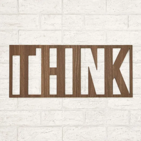 Drevený nápis na stenu - THINK