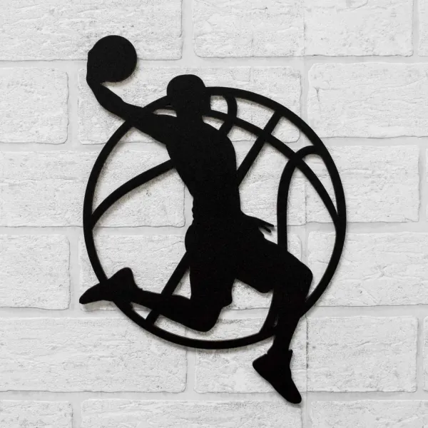 Darček pre basketbalistu - Drevená nálepka