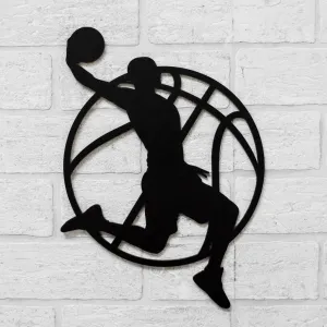 Darček pre basketbalistu - Drevená nálepka