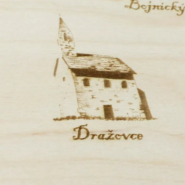 Drevená gravírovaná mapa Slovenska - Kultúrno-prírodné pamiatky