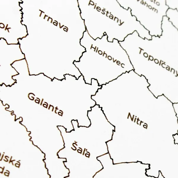 Mapa okresov Slovenska na stenu