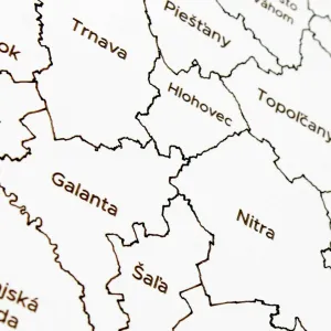 Mapa okresov Slovenska na stenu
