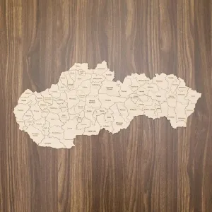 Drevené PUZZLE - Mapa okresov Slovenska
