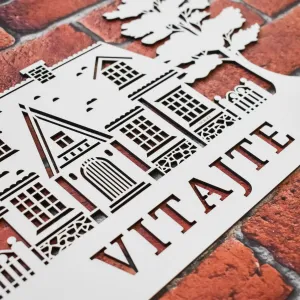 Drevená dekorácia na dvere - Vitajte