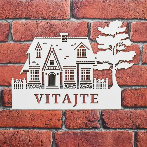 Drevená dekorácia na dvere - Vitajte