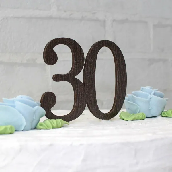 3D drevené číslo na tortu 30