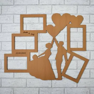 Svadobný rámik na fotky s menami a dátumom