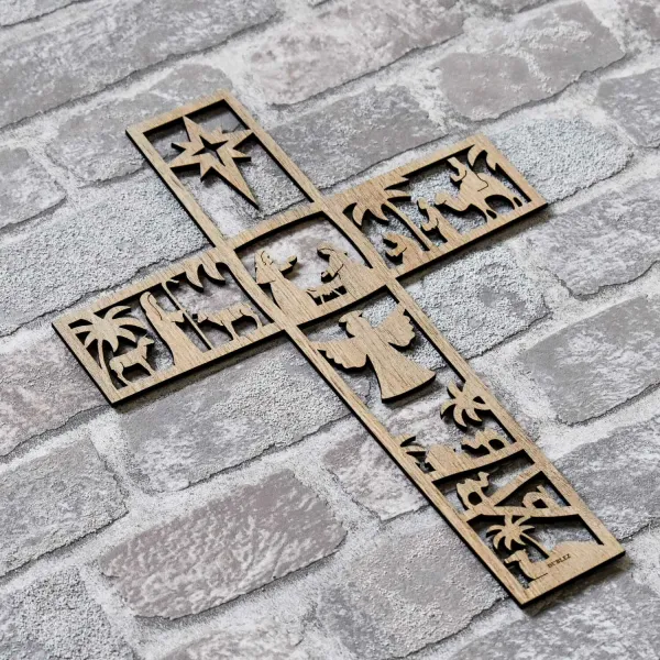 Vyrezávaný kríž z dreva - Betlehem