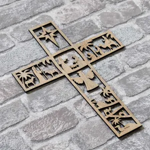 Vyrezávaný kríž z dreva - Betlehem