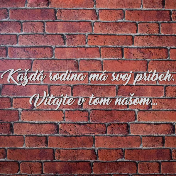 3d Nápis z dreva na stenu - Vitajte v našom príbehu