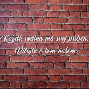 3d Nápis z dreva na stenu - Vitajte v našom príbehu