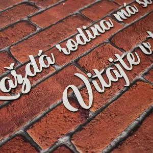 3d Nápis z dreva na stenu - Vitajte v našom príbehu