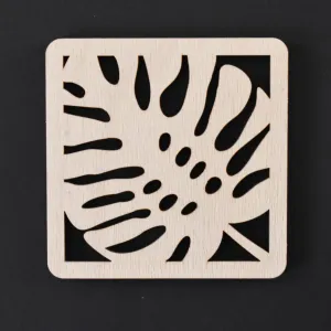 Drevené podpivníky - Set 4 ks monstera