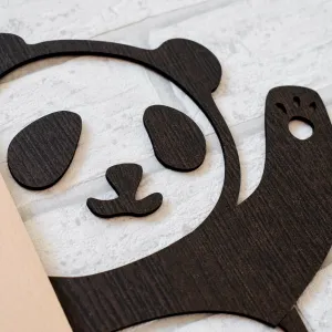 Drevená nálepka okolo dverí - Pandy