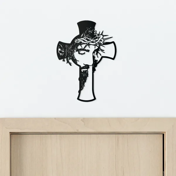Drevený kríž na stenu s Ježišom