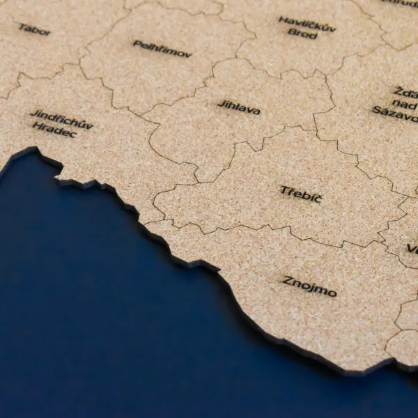 Korková mapa okresov Česka