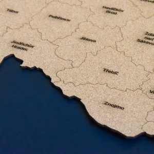 Korková mapa okresov Česka
