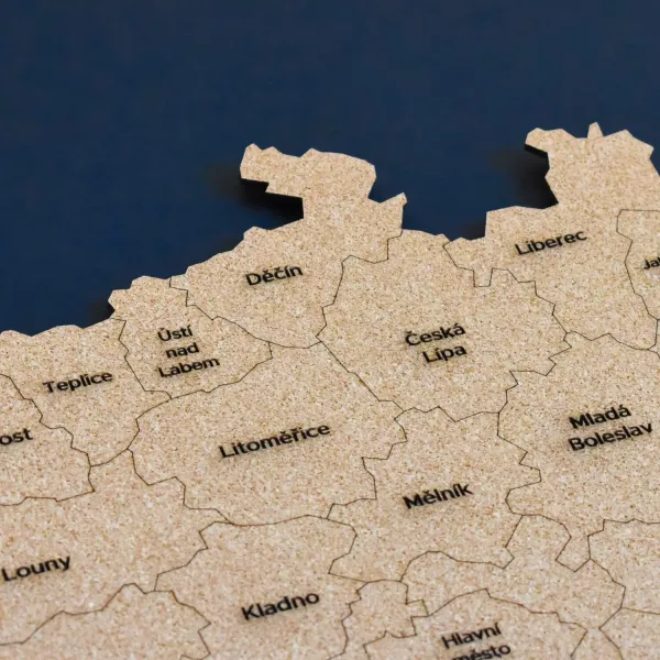 Korková mapa okresov Česka