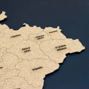 Korková mapa okresov Česka